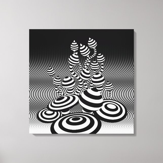 Toile Conception optique enveloppée de champignons (Recto)