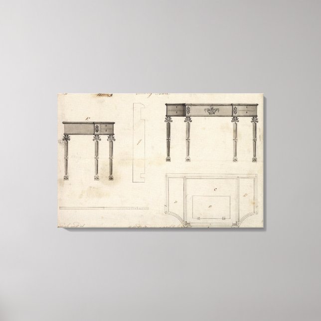 Toile Conception pour une table d'écriture (stylo et enc (Recto)