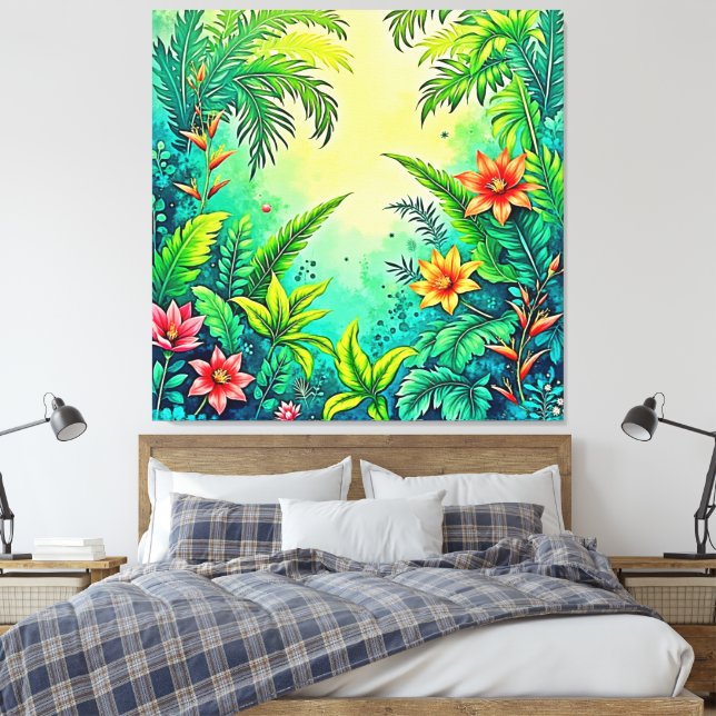 Toile Conception Tropical Jungle Lush Paradise (Insitu(Chambre))
