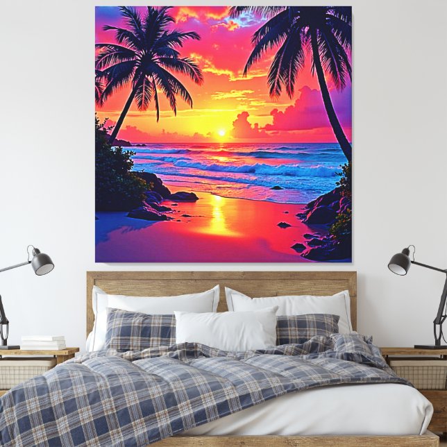 Toile Conception Tropical Sunset Paradise (Insitu(Chambre))