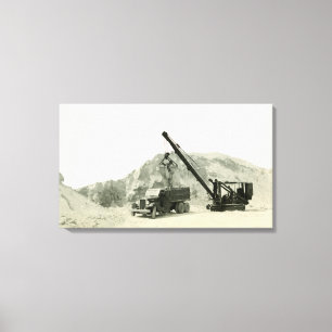 Toile Conducteur de grue Grue Chargement Camion Vintage 