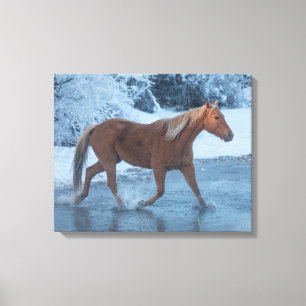 Toile Conduite de chevaux en hiver au Hideout Ranch