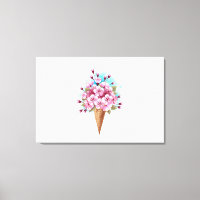 Cône rose Sakura crème glacée gaufre