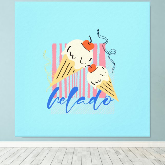 Toile Cônes de glace italiens rétro (Insitu (Plancher de Bois))