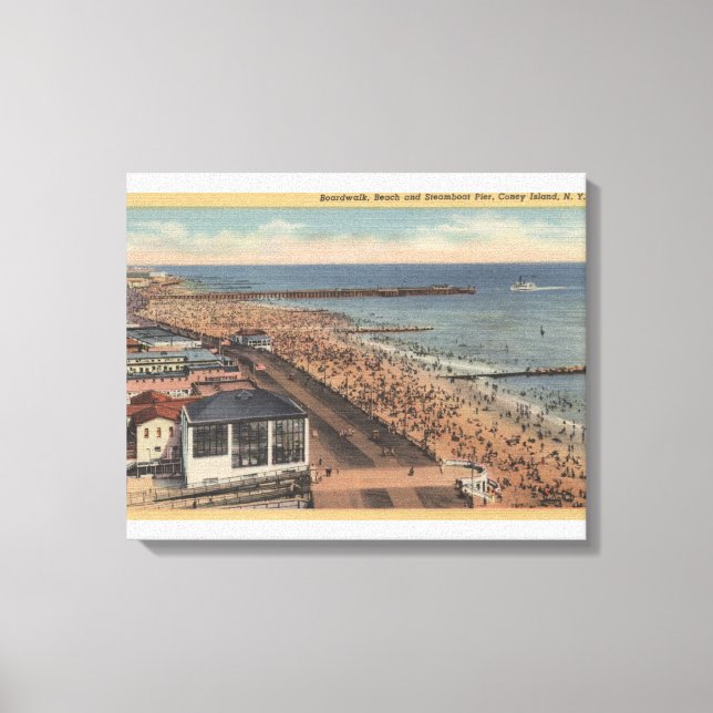 Toile Coney Island, New York - Boardwalk, Beach (Recto)
