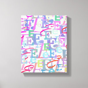Toile Confettis en forme de lettre "E"