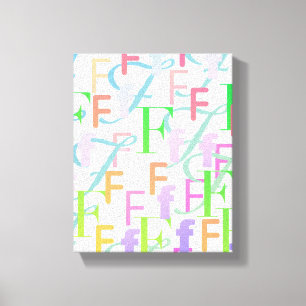 Toile Confettis en forme de lettre "F"