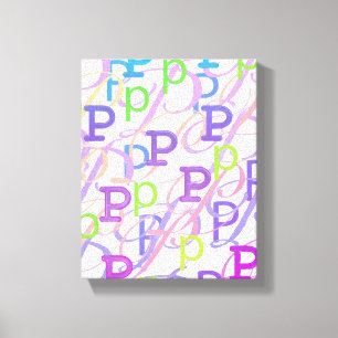 Toile Confettis en forme de lettre "P"