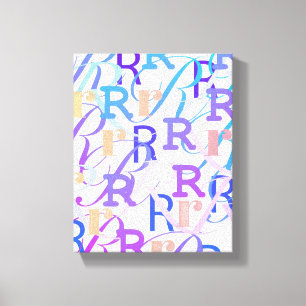 Toile Confettis en forme de lettre "R"