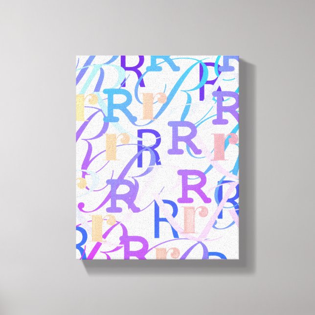 Toile Confettis en forme de lettre "R" (Recto)