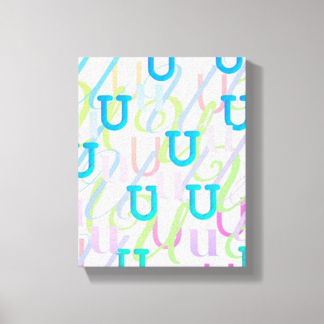 Toile Confettis en forme de lettre "U" (Recto)