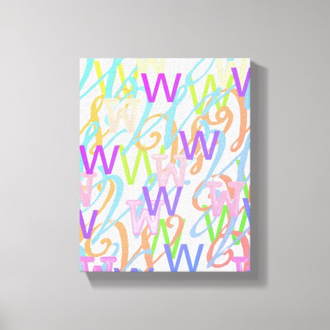 Toile Confettis en forme de lettre "W" (Recto)