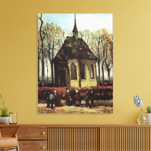Toile Congrégation à Church, Nuenen par Vincent van Gogh