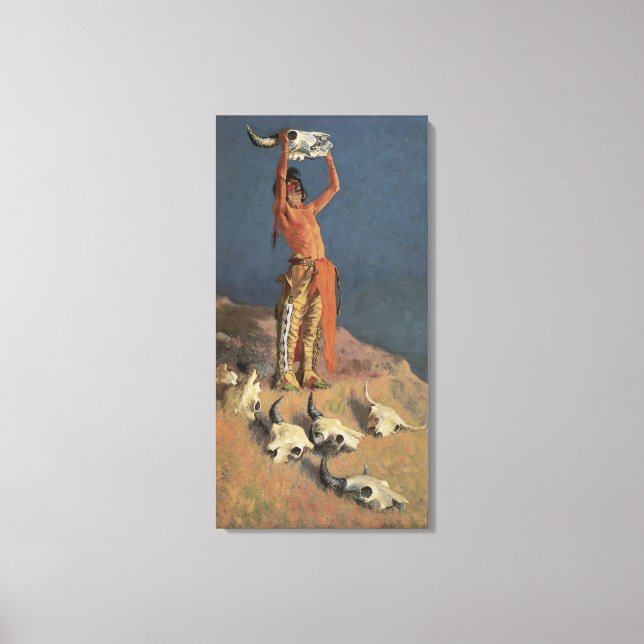 Toile Conjuring Back the Buffalo de Frederic Remington (Recto)