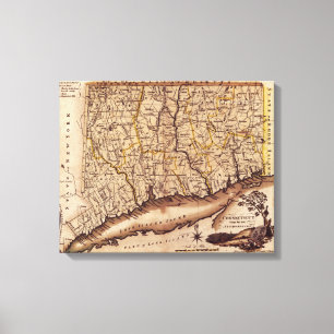 Toile ConnecticutPanoramic MapConnecticut