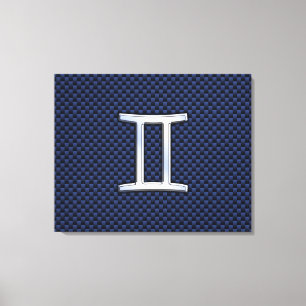Toile Connexion Gemini Zodiac à la fibre de carbone bleu