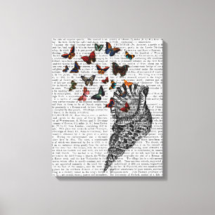 Toile Conque Shell et papillons