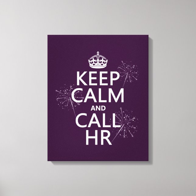 Toile Conserver le calme et appeler HR (n'importe quelle (Recto)
