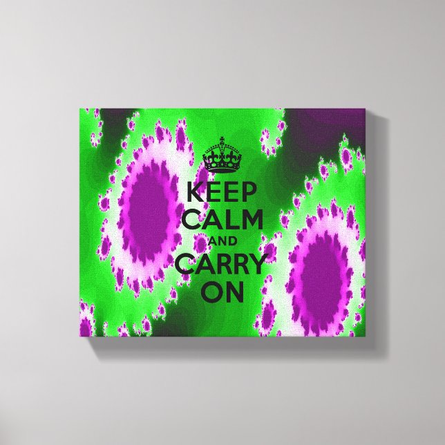 Toile Conserver le calme violet et vert Abstrait (Recto)
