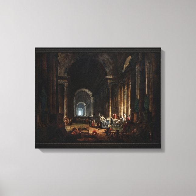 Toile Constatation du Laocoon par Hubert Robert (Recto)