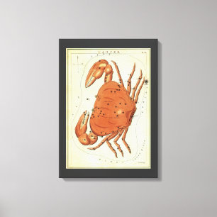 Toile Constellation Vintage du crabe cancéreux, miroir d