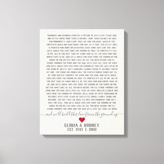 Toile Construire cet amour à partir de zéro gif d'annive (Recto)