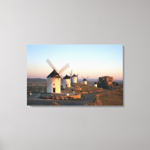 Toile Consuegra, La Mancha, Espagne, éoliennes