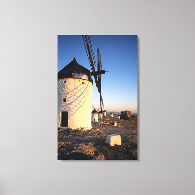 Toile Consuegra, La Mancha, Espagne, éoliennes (Recto)