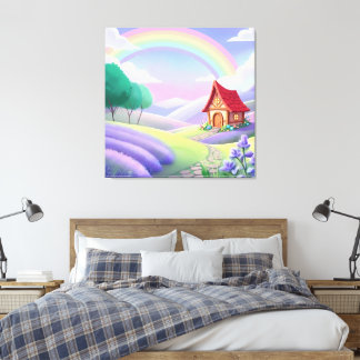 Toile Conte de fées sous l'arc-en-ciel