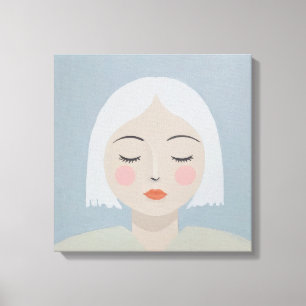 Toile Contemplation - Portrait minimaliste