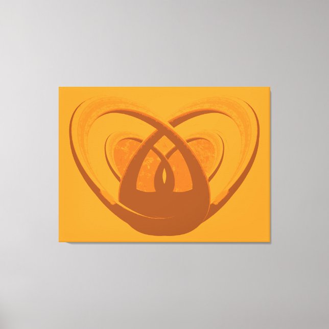 Toile Contemporary Abstract Heart Within Heart  (Recto)