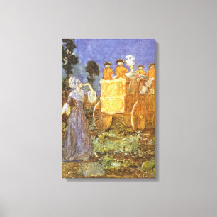 Toile Contes de fées vintage Cendrillon et Marraine la f