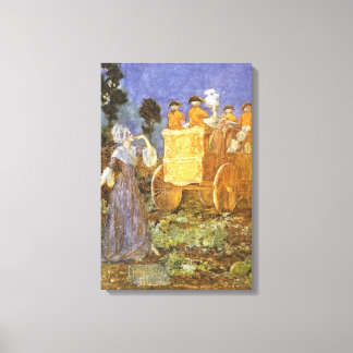Toile Contes de fées vintage Cendrillon et Marraine la f