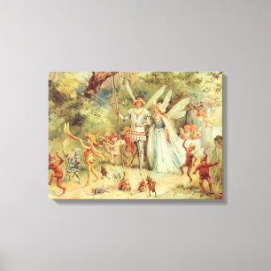 Toile Contes de fées vintages, Thumbelina et prince