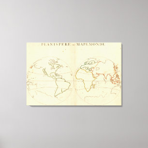 Toile Contour 2 de carte du monde