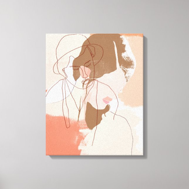 Toile Contour peint Portrait féminin (Recto)