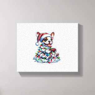 Toile Contrôleur de jeu vidéo Buldog Français Lumière Ne