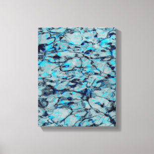 Toile Cool, art numérique moderne d'aquarelle bleue