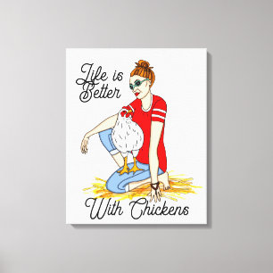 Toile Cool Chicks   Poster d'art de poulet