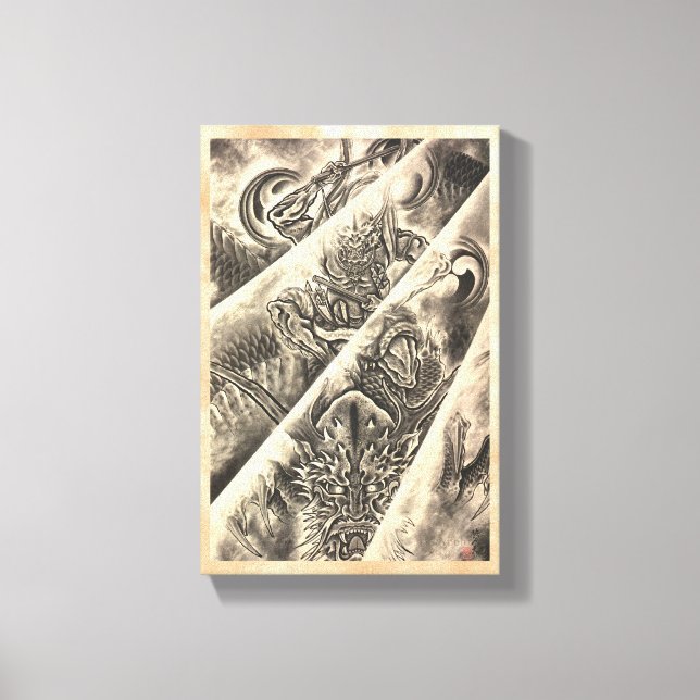 Toile Cool classic vintage japanese demon tattoo (Recto)