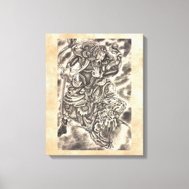 Toile Cool classique vintage japonais démon samouraï com (Recto)