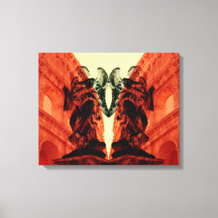 Toile Cool collage moderne de Rome historique en rouge