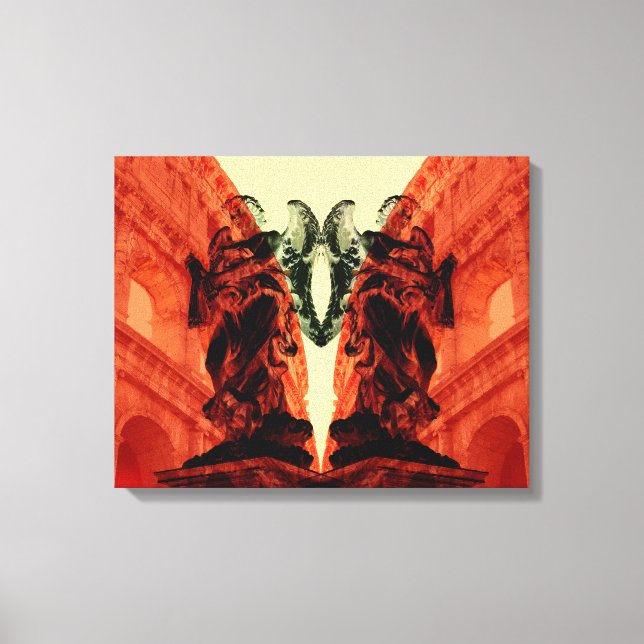 Toile Cool collage moderne de Rome historique en rouge (Recto)