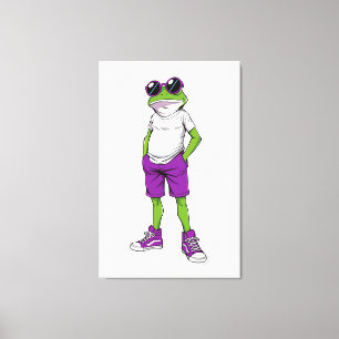 Toile Cool Frog Canvas – Funny Glasses Frog Kids WallArt
