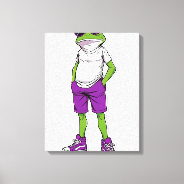 Toile Cool Frog Canvas – Funny Glasses Frog Kids WallArt (Recto)