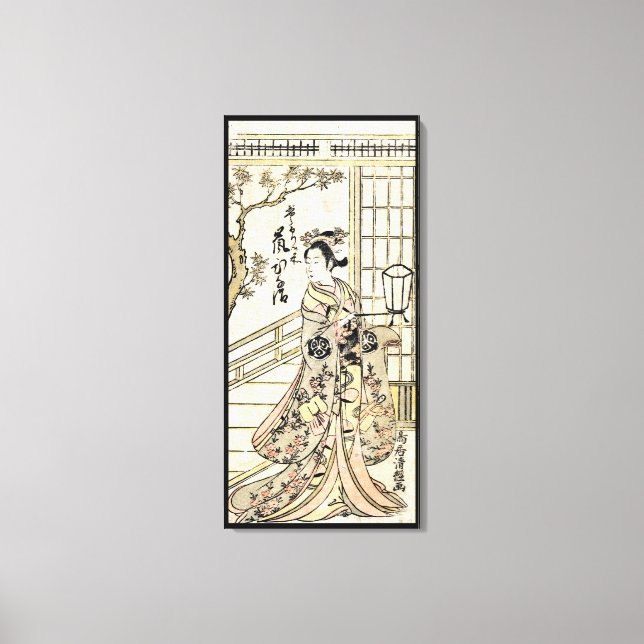 Toile Cool japonais vintage ukiyo-e geisha (Recto)