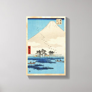 Toile Cool japonais vintage ukiyo-e montagne Fuji vue