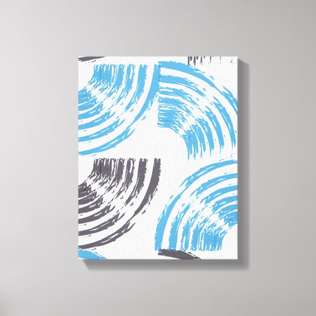 Toile Cool, moderne, bleu abstrait tendance (Recto)