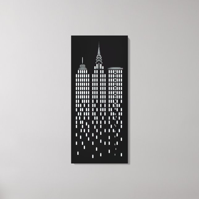 Toile Cool noir et blanc New York City Skyscraper (Recto)