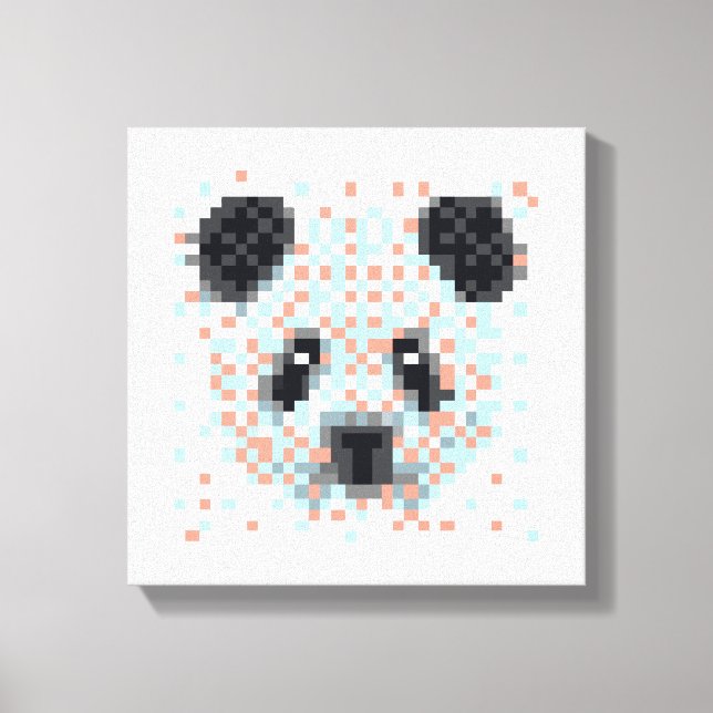 Toile Cool Panda Pixel Art (Recto)